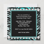 Blauwgroen Blue Zebra verjaardagsfeestje Kaart (Achterkant)