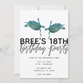 Blauwgroen Blue Zee Turtles Ocean Beach verjaardag Kaart (Voorkant)