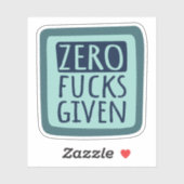 Blauwgroen Blue Zero F*s gegeven Sticker (Vel)