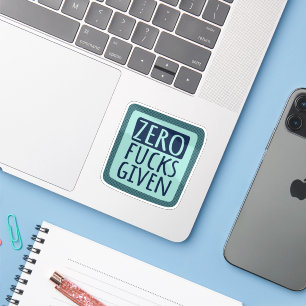 Blauwgroen Blue Zero F*s gegeven Sticker