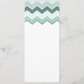 Blauwgroen Blue Zig Zag Wedding Menu (Achterkant)