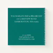 Blauwgroen Blues White Striped Monogram B & B Gues Notitieboek (Achterkant)