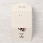  Blauwgroen Blush Alice in Wonderland Wedding All In One Uitnodiging (Buitenkant)