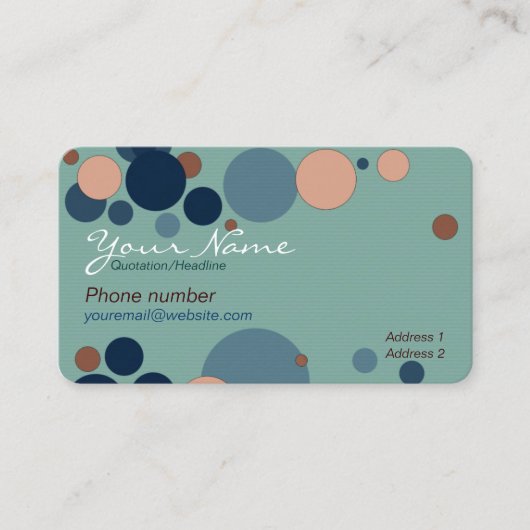 Blauwgroen Blush & Blue Color Flobles Visitekaartje (Voorkant)