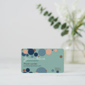 Blauwgroen Blush & Blue Color Flobles Visitekaartje (Staand voorkant)