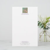 Blauwgroen&Blush Monogram Zakelijk Briefpapier (Staand voorkant)