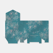 Blauwgroen Blush Pink | Aangepaste bruiloft Bedankdoosjes (Uitgevouwen)