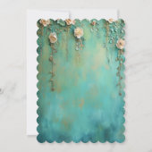 Blauwgroen Blush Pink Floral Vrijgezellenfeest Kaart (Achterkant)