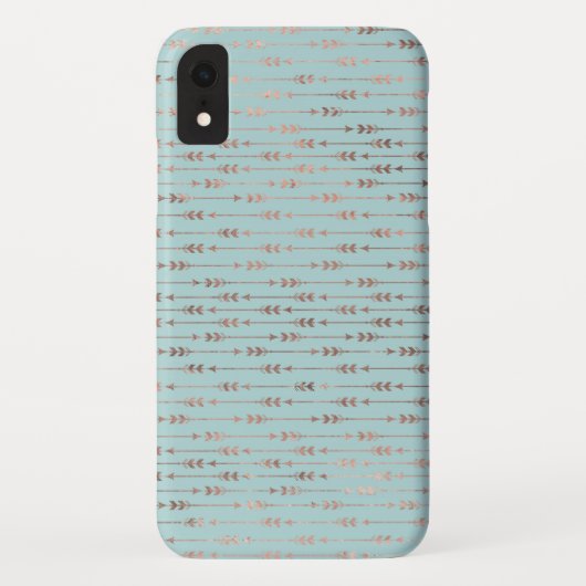 Blauwgroen Blush Pink Rose Gold Tribal Boho Arrow Case-Mate iPhone Case (Achterkant)