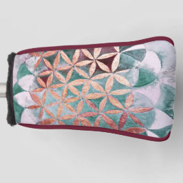 Blauwgroen Blush Roze Pastel Abstract Waterverf Pa Golfheadcover