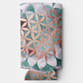 Blauwgroen Blush Roze Pastel Abstract Waterverf Pa Seltzer Blikjeskoeler (Achterkant)