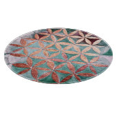 Blauwgroen Blush Roze Pastel Abstract Waterverf Pa Snijplank (Hoek)