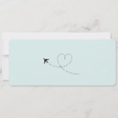 Blauwgroen Boarding Pass Bestemming bruiloft QR-co Kaart (Achterkant)