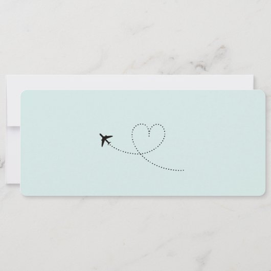 Blauwgroen Boarding Pass Bestemming bruiloft QR-co Kaart (Achterkant)