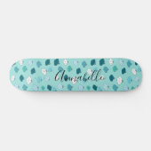 Blauwgroen boeddhisskateboard van Lotus Flower Persoonlijk Skateboard (Horizontaal)