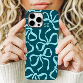 Blauwgroen boegmonogram Case-Mate iPhone case