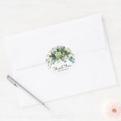 Blauwgroen boeket dank u - Circle Sticker (Envelop)