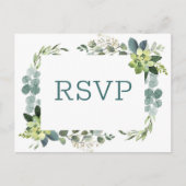 Blauwgroen boeket - RSVP Post Kaart (Voorkant)