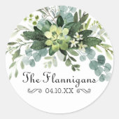 Blauwgroen boeketnaam - Circle Sticker (Voorkant)