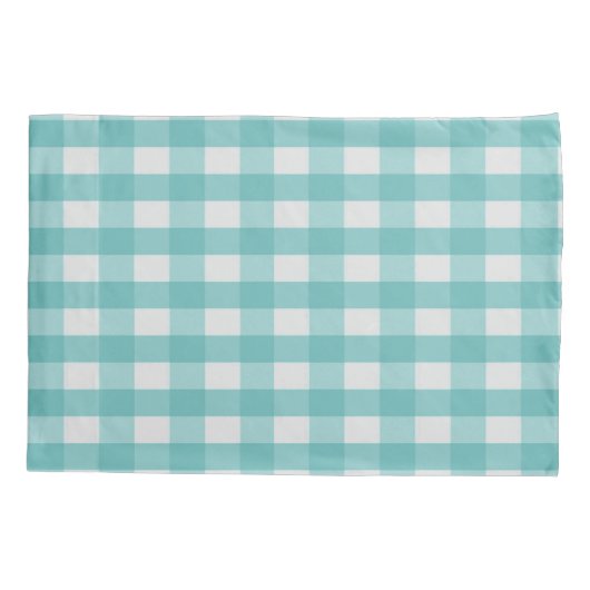 Blauwgroen Boerderij met buffelstang Hoesje Kussensloop (Achterkant)