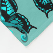 Blauwgroen boetsvliegbewustzijn Vleekzak Fleece Deken (Hoek)