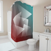 blauwgroen bogungothit douchegordijn (In situ)