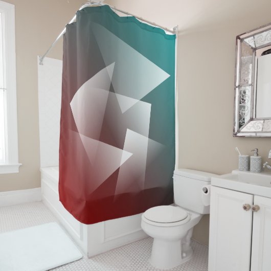 blauwgroen bogungothit douchegordijn (In situ)