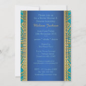 Blauwgroen Boheemse Juwelen Gouden Parels Bruids D Kaart (Achterkant)