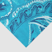 Blauwgroen Boho Chic Retro Hippy Paisley Bandanna Tissuepapier (Detail)