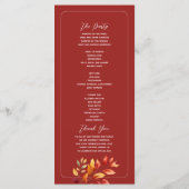 Blauwgroen Boho Fall Wedding Programmakaart (Achterkant)