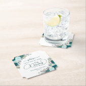 Blauwgroen Boho-Rozen nemen mijn Drink-bruiloft ni Kartonnen Onderzetters (Insitu)