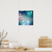 Blauwgroen Bokeh-achtergrond Poster (Keuken)