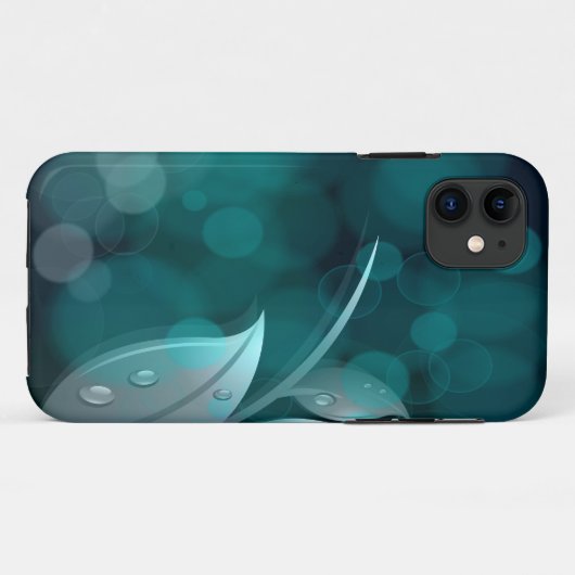 Blauwgroen bokeh bladeren Case-Mate iPhone case (Achterkant (horizontaal))