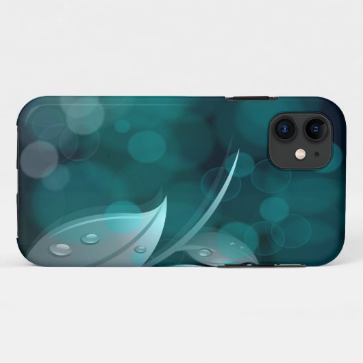 Blauwgroen bokeh bladeren Case-Mate iPhone case (Achterkant (horizontaal))