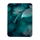 Blauwgroen bokeh bladeren magneet (Verticaal)