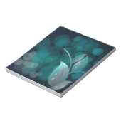 Blauwgroen bokeh bladeren notitieblok (Linkerzijde)