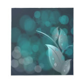 Blauwgroen bokeh bladeren notitieblok (Voorkant)