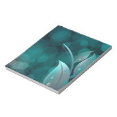 Blauwgroen bokeh bladeren notitieblok (Linkerzijde)