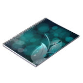 Blauwgroen bokeh bladeren notitieboek (Linkerzijde)