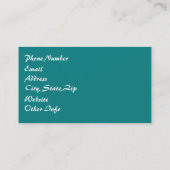 Blauwgroen bokeh bladeren visitekaartje (Achterkant)