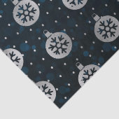 Blauwgroen Bokeh en Zilverfolie Kerstballen Tissuepapier (Detail)