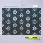 Blauwgroen Bokeh en Zilverfolie Kerstballen Tissuepapier (Craft)