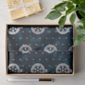 Blauwgroen Bokeh en Zilverfolie Kerstballen Tissuepapier (Geschenk)