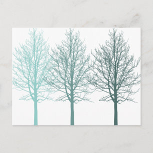 Blauwgroen bomen briefkaart
