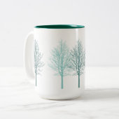 Blauwgroen bomen tweekleurige koffiemok (Voorkant links)