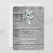 Blauwgroen Boom van de Uitnodiging van de Weddensc (Voorkant)