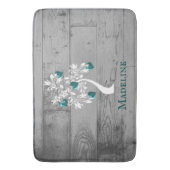 Blauwgroen Boom van hart Gepersonaliseerde Bath Ma Badmat (Voorkant Verticaal)