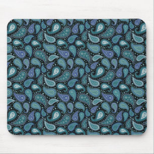  Blauwgroen boomgaard Paisley Blue Muismat