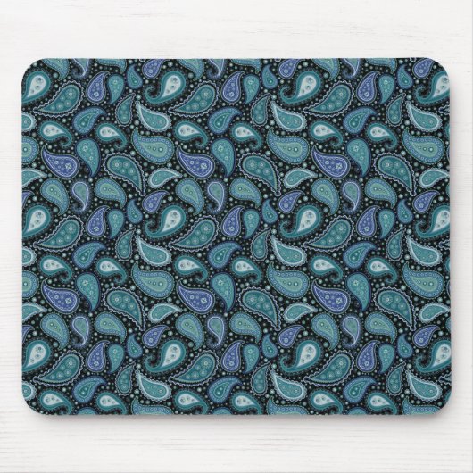  Blauwgroen boomgaard Paisley Blue Muismat (Voorkant)