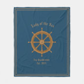 Blauwgroen boot fleece deken (Voorkant)